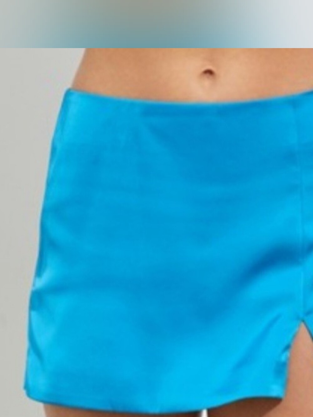 Do + Be Collection High-Waist Ocean Blue Satin Skorts